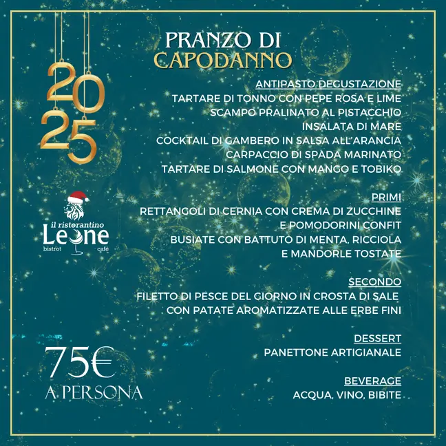 Menù Pranzo di Capodanno al Ristorantino Leone di Palermo